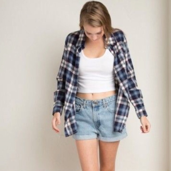 Brandy Melville Tops - Brandy Melville Blue Flannel